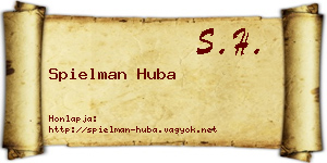 Spielman Huba névjegykártya